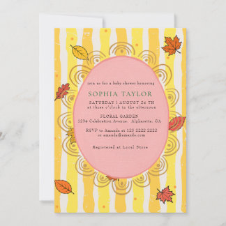 Vintage Pastell-Rosa Herbst-Baby-Shower-Einladung Einladung