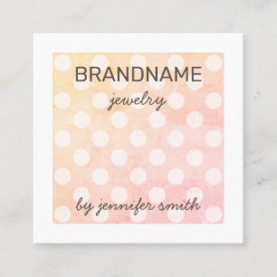 Vintage Pastell Rosa Punkte Schmuckdisplay Quadratische Visitenkarte
