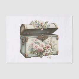 Vintage Pastell Trunk Decoupage Seidenpapier