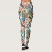 Vintage-Pastell-Weihnachtskarten-Collage Leggings (Rückseite)