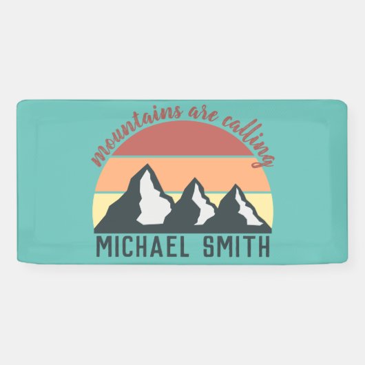 Vintage Pastellberge nennen Monografie Himmel Banner (Horizontal)