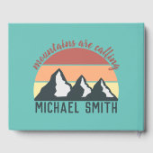 Vintage Pastellberge nennen Monografie Himmel Gästebuch (Rückseite)