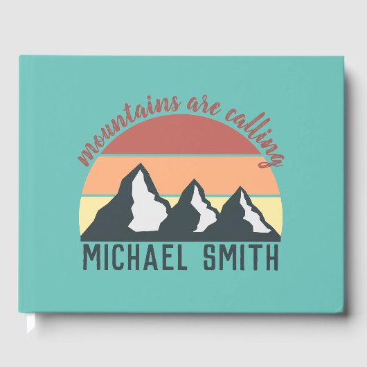 Vintage Pastellberge nennen Monografie Himmel Gästebuch (Vorderseite)