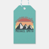 Vintage Pastellberge nennen Monografie Himmel Geschenkanhänger (Vorderseite)