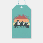 Vintage Pastellberge nennen Monografie Himmel Geschenkanhänger (Rückseite)