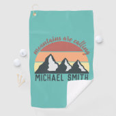 Vintage Pastellberge nennen Monografie Himmel Golfhandtuch (Insitu)