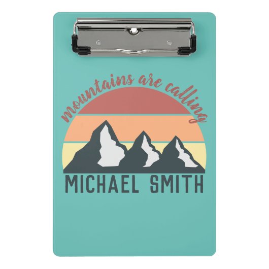 Vintage Pastellberge nennen Monografie Himmel Mini Klemmbrett (Vorderseite)