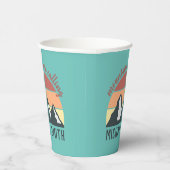 Vintage Pastellberge nennen Monografie Himmel Pappbecher (Rechts)