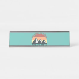 Vintage Pastellberge nennen Monografie Himmel Schreibtischnamensplakette