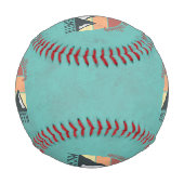 Vintage Pastellberge nennen Monogramm Baseball (Vorderseite)