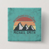 Vintage Pastellberge nennen Monogramm Button (Vorderseite)