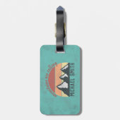 Vintage Pastellberge nennen Monogramm Gepäckanhänger (Rückseite vertikal)