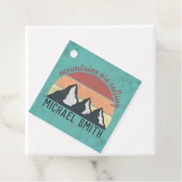 Vintage Pastellberge nennen Monogramm Geschenkanhänger