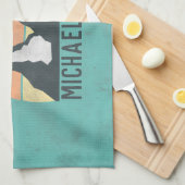 Vintage Pastellberge nennen Monogramm Geschirrtuch (Viertel Falte)