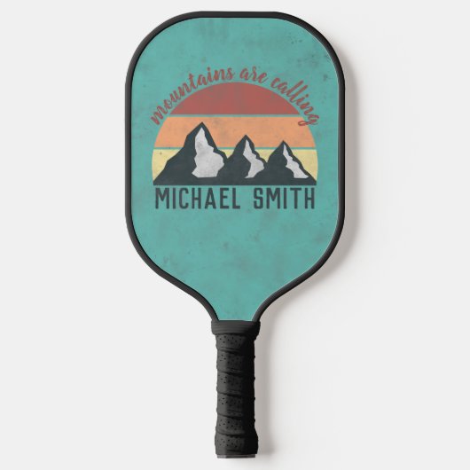 Vintage Pastellberge nennen Monogramm Pickleball Schläger (Vorderseite)