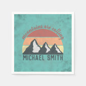 Vintage Pastellberge nennen Monogramm Serviette (Vorderseite)