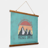 Vintage Pastellberge nennen Monogramm Wandteppich Mit Holzrahmen (Gewinkelt)