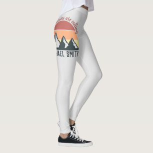 Vintage-Pastellberge rufen Monogramm grau Leggings