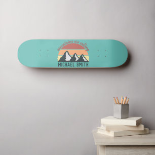 Vintage-Pastellberge rufen Monogramm-Himmel Skateboard