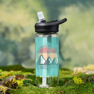 Vintage-Pastellberge rufen Monogramm-Himmel Trinkflasche