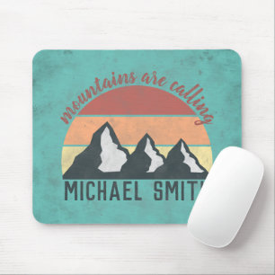 Vintage-Pastellberge rufen Monogramm Mousepad