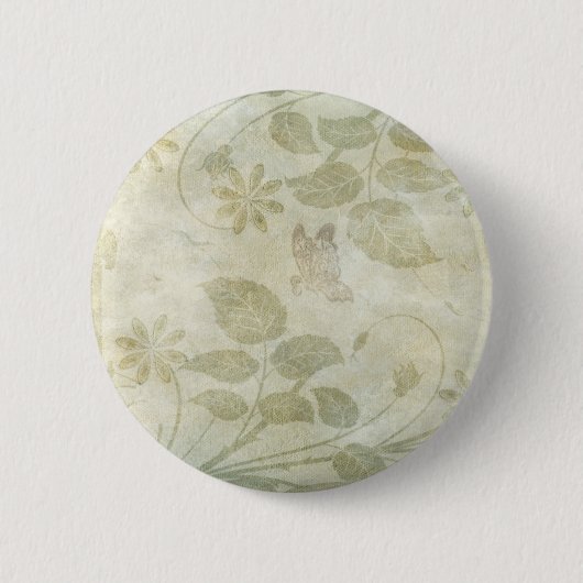 Vintage Pastellblütenhochzeit Button (Vorderseite)