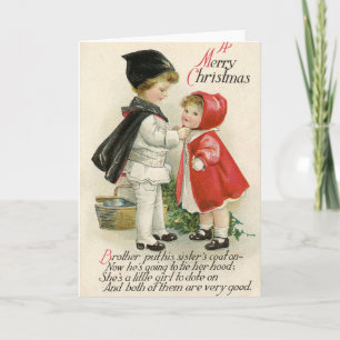 Vintage Pastellfarbe Weihnachtskindtypografie Feiertagskarte