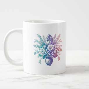 Vintage Pastellfarben, Blumenmuster Jumbo-Tasse