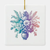 Vintage Pastellfarben, Blumenmuster Keramikornament (Rückseite)