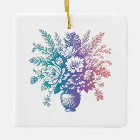 Vintage Pastellfarben, Blumenmuster Keramikornament (Vorderseite)