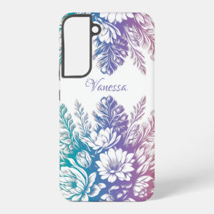Vintage Pastellfarben, Blumenmuster Samsung Galaxy Hülle