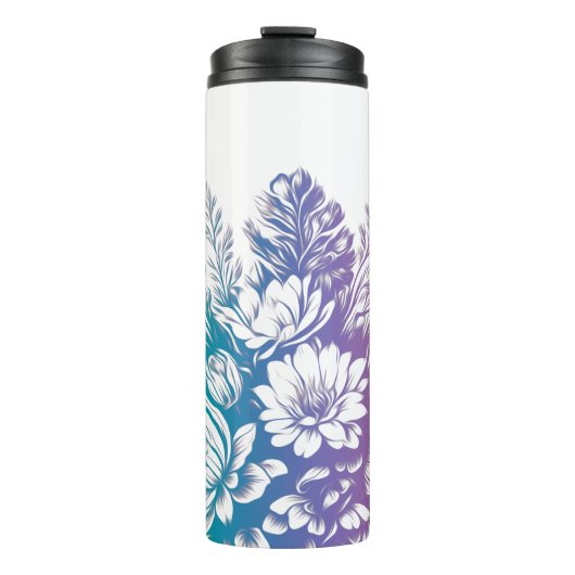Vintage Pastellfarben, Blumenmuster Thermosbecher (Vorderseite)