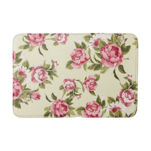 Vintage Pastellfarben Gelb, Blau oder Rosa Badematte