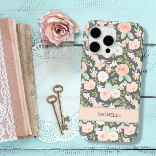 Vintage Pastellfarben, rosa und minte Blumenzitze  Case-Mate iPhone Hülle