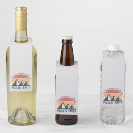 Vintage Pastellgebirge nennen Monogramm grau Flaschenanhänger