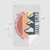 Vintage Pastellgebirge nennen Monogramm grau Golfhandtuch (Insitu)