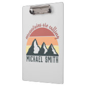 Vintage Pastellgebirge nennen Monogramm grau Klemmbrett (Links)