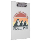 Vintage Pastellgebirge nennen Monogramm grau Klemmbrett (Rechts)