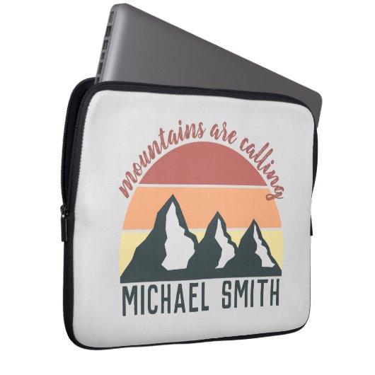 Vintage Pastellgebirge nennen Monogramm grau Laptopschutzhülle (Vorne Rechts)