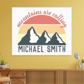 Vintage Pastellgebirge nennen Monogramm grau Leinwanddruck (Insitu (Wohnzimmer))