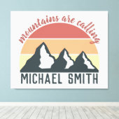 Vintage Pastellgebirge nennen Monogramm grau Leinwanddruck (Insitu (Holzboden))