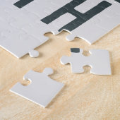 Vintage Pastellgebirge nennen Monogramm grau Puzzle (Seite)