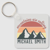 Vintage Pastellgebirge nennen Monogramm grau Schlüsselanhänger (Vorderseite)