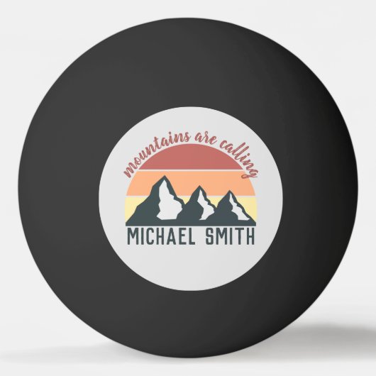 Vintage Pastellgebirge nennen Monogramm grau Tischtennisball (Vorderseite)