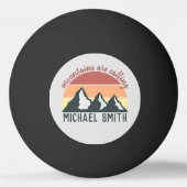 Vintage Pastellgebirge nennen Monogramm grau Tischtennisball (Rückseite)