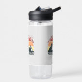 Vintage Pastellgebirge nennen Monogramm grau Trinkflasche (Links)