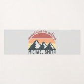 Vintage Pastellgebirge nennen Monogramm grau Yogamatte (Vorderseite (Horizontal))