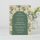 Vintage Pastellgrün Terrakotta im Blumenmuster Jug Einladung (Stehend Vorderseite)