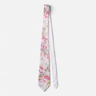 Vintage pastellrosa Blumenmuster mit rosafarbenen Krawatte