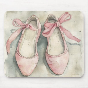 Vintage Pastellrosa Schleifen Ballett-Flats Mousepad